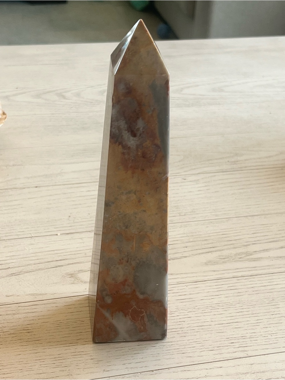 Polychrome Jasper Obelisk Crystal Tower - 10”